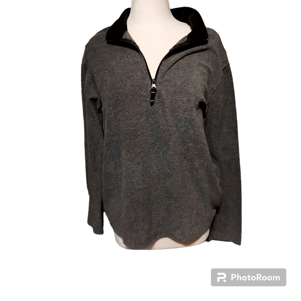Faded Glory L Sweater Pullover Gray 42-44 Men Partial Zip. Dimensions pi…